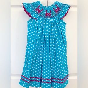 Smocked Polka Dot Crab Dress